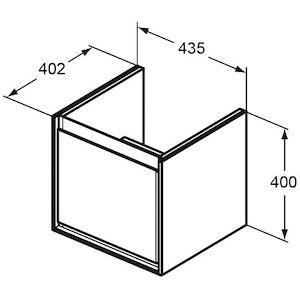 Koupelnová skříňka pod umyvadlo Ideal Standard Connect Air 43x40,2x40 cm hnědá mat/bílá mat E0842VY