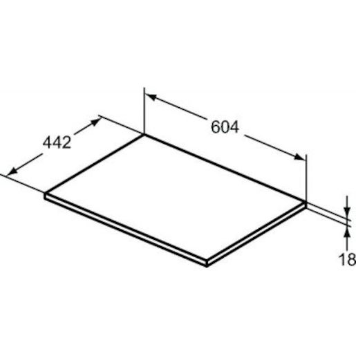 Deska pod umyvadlo Ideal Standard Connect Air 60,4x44,2x1,8 cm bílá lesk/bílá mat E0848B2