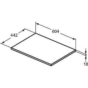 Deska pod umyvadlo Ideal Standard Connect Air 60,4x44,2x1,8 cm světlé dřevo/světlá hnědá mat E0848UK
