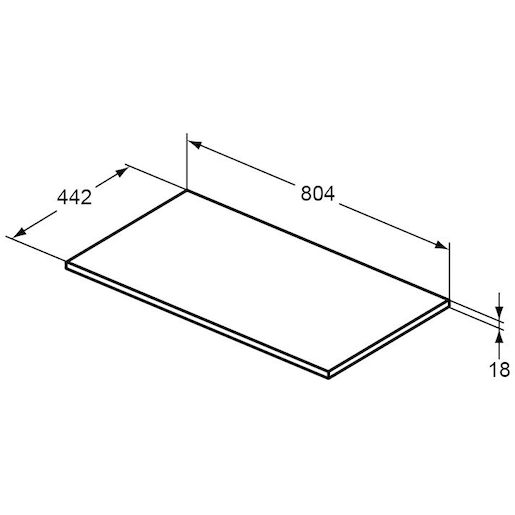 Deska pod umyvadlo Ideal Standard Connect Air 80,4x44,2x1,8 cm světlé dřevo/světlá hnědá mat E0849UK
