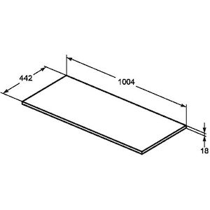 Deska pod umyvadlo Ideal Standard Connect Air 100,4x44,2x1,8 cm bílá lesk/bílá mat E0851B2