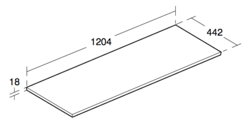 Deska pod umyvadlo Ideal Standard Connect Air 120,4x44,2x1,8 cm bílá lesk/bílá mat E0852B2