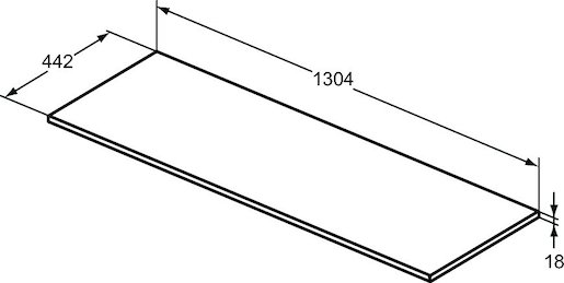 Deska pod umyvadlo Ideal Standard Connect Air 130,4x44,2x1,8 cm hnědá mat/bílá mat E1147VY