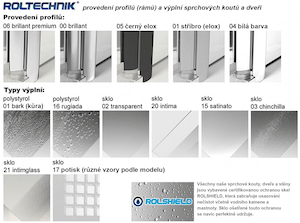 Sprchový kout Roltechnik ECS2P/80 profil brillant/transparent ECS2P800TBR