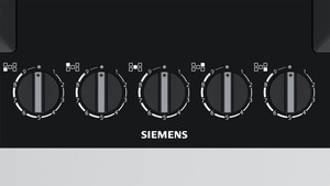 Siemens iQ500, Plynová varná deska, 75 cm, tvrzené sklo, Černá, EP7A6QB20