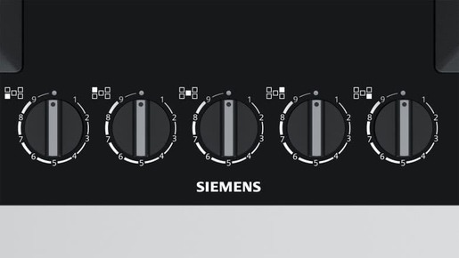 Siemens iQ500, Plynová varná deska, 75 cm, tvrzené sklo, Černá, EP7A6QB20