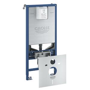 Instalační systém (1,13 m) pro závěsné toalety GROHE Rapid SLX, sada 3 v 1. S univerzální splachovací nádrží, regulátorem průtoku, elektrickou zásuvkou, nástěnnými držáky a protihlukovou ochranou. 39598000