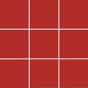 Mrazuvzdorná mozaika v červené barvě o rozměru 9,7x9,7 cm a tloušťce 6 mm s lesklým povrchem. Vhodné do interiéru i exteriéru.
