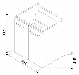 Koupelnová skříňka pod umyvadlo Jika Lyra Plus Viva 49x41,6x55 cm bílá H40J3932003001