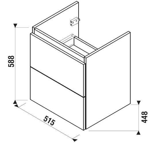 Koupelnová skříňka pod umyvadlo Jika Mio-N 51,4x44,5x59 cm bílá H40J7134015001