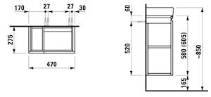 Koupelnová skříňka pod umyvadlo Laufen Pro S 47x27,5x62 cm grafit H4830020954801