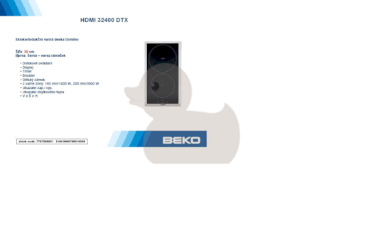 Indukční varná deska Beko černá HDMI32400DTX