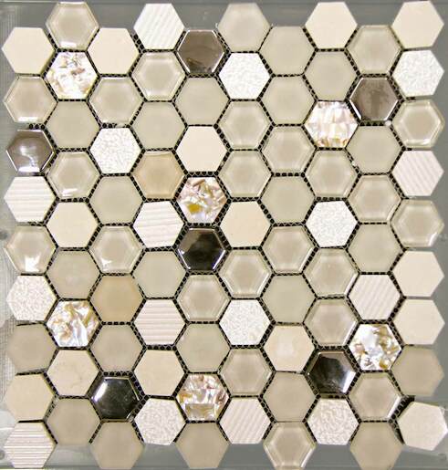Mozaika Mosavit Hexagono beige 30x30 cm mat / lesk HEXABE