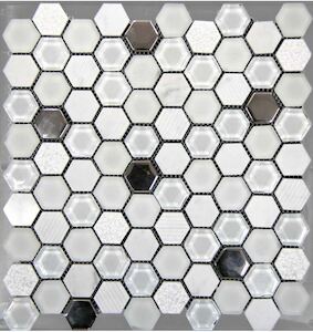 Mozaika Mosavit Hexagono blanco 30x30 cm mat / lesk HEXABL