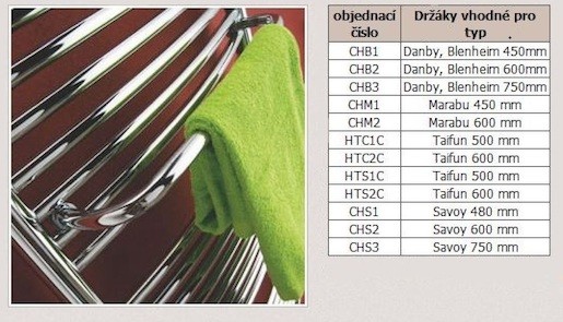 Držák ručníků na radiátory P.M.H. Taifun chrom HTC1C