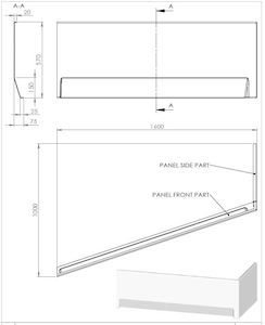 Panel k vaně Laguna Idea Plus 160 cm akrylát IDP1600L