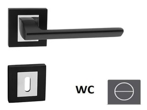Klika v černém matném/chromovém provedení s WC kličkou