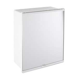 Zrcadlová skříňka s poličkou o rozměru 31,5x40x14 cm. Galerka má 3 poličky. Dvířka mají levé i pravé otevírání.