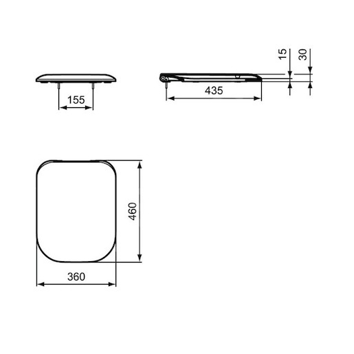 WC prkénko Ideal Standard Tonic II duroplast bílá K706501