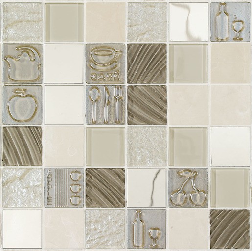 Skleněná mozaika Mosavit Kitchen beige 30x30 cm mat / lesk KITCHENBE