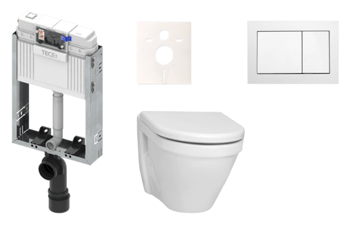 Cenově zvýhodněný závěsný WC set TECE k zazdění + WC Vitra S50 KMPLS50T