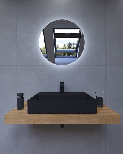 Koupelnová sestava Hansgrohe s deskou pod umyvadlo Dolce 100x8x50 cm dub halifax KSETDO16