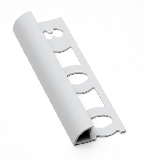 Lišta ukončovací oblá PVC světle šedá, délka 250 cm, výška 10 mm, L102503