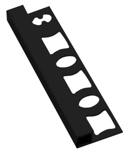 Lišta ukončovací hranatá PVC černá, délka 250 cm, výška 8 mm, LH8250C