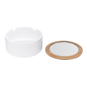 Box s kosmetickým zrcátkem Optima Libra s víčkem bílá/bambus LIB56
