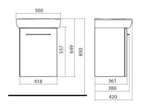 Koupelnová skříňka s umyvadlem Kolo Nova Pro 50x42x64,9 cm bílá lesk M39004000