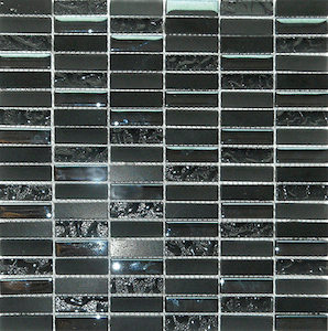 Mrazuvzdorná mozaika v černé barvě o rozměru 30x30 cm a tloušťce 8 mm s lesklým povrchem. Vhodné pouze do interiéru.