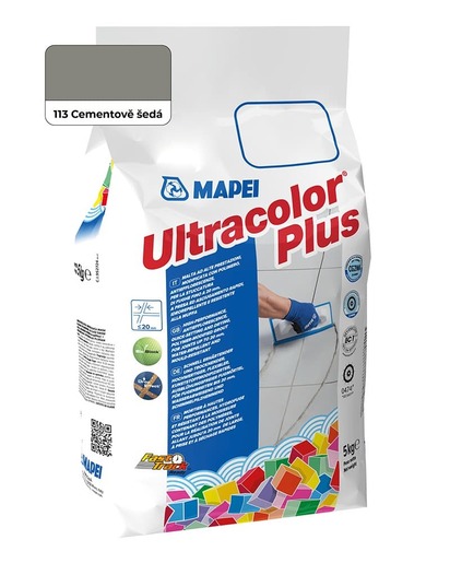 Spárovací hmota Mapei Ultracolor Plus cementově šedá 5 kg CG2WA MAPU113