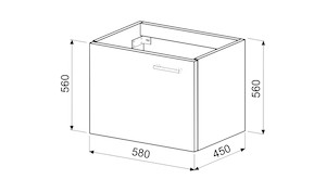 Koupelnová skříňka pod umyvadlo Naturel Ratio 58x56x45 cm bílá lesk MK601DL56.9016G