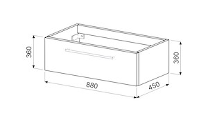 Koupelnová skříňka pod umyvadlo Naturel Ratio 88x36x45 cm bílá lesk MK901Z36.9016G