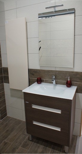 Koupelnová skříňka s umyvadlem Naturel Modena 60x46 cm dub šedý MODENAS60Z