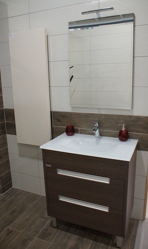 Koupelnová skříňka s umyvadlem Naturel Modena 75x46 cm dub šedý MODENAS75Z