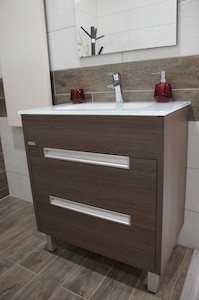 Koupelnová skříňka s umyvadlem Naturel Modena 90x46 cm dub šedý MODENAS90Z