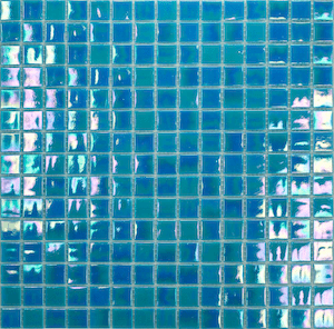 Skleněná mozaika Premium Mosaic tyrkysová 33x33 cm lesk MOS20TUHM