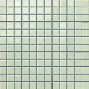Mrazuvzdorná keramická mozaika v bílé barvě o rozměru 30x30 cm a tloušťce 6 mm s lesklým povrchem. Základní prvek ve tvaru čtverce o rozměru 2,3x2,3 cm.