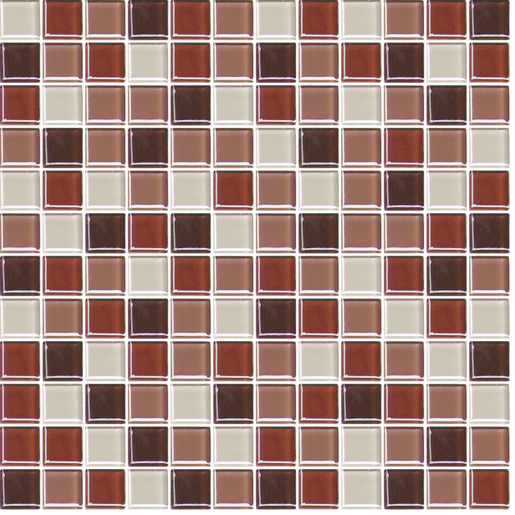 Skleněná mozaika Premium Mosaic hnědá 30x30 cm lesk MOS25MIX6