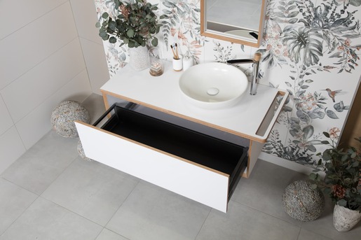 Koupelnová skříňka pod umyvadlo s držákem ručníku Naturel Oxo Multi 118x39x50 cm bílá mat OXOMULTI110KDLP