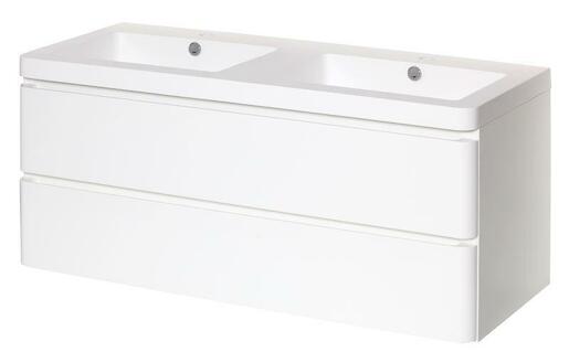 Koupelnová skříňka s dvojumyvadlem Naturel Pavia Way 120x48,5 cm bílá PAVIA2120Z