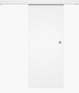 Posuvný systém na stěnu pro dveře Naturel - Ibiza, Accra, Zaria v bílém provedení. Určeno pro dveře od 60 do 90cm. Posuv je bez dorazového sloupku.