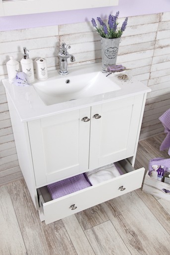 Koupelnová skříňka s umyvadlem Naturel Provence 75x46 cm bílá PROVENCE75BT