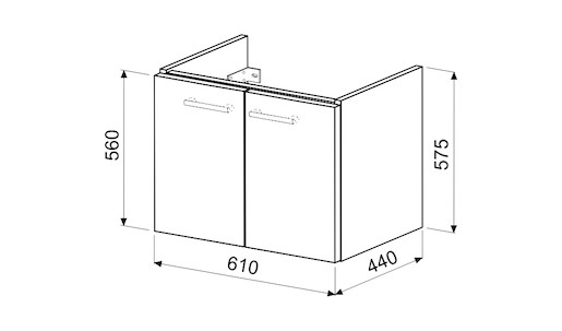 Koupelnová skříňka pod umyvadlo Naturel Ratio 61x56x44 cm bílá lesk PS652D56PU.9016G