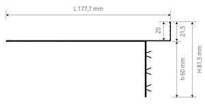 Soklová hliníková lišta Progress Profile Prosupport profile T, elox grey 20/2700 mm, k terčům pod 2 cm dlažbu, PSPRPT20ALGF