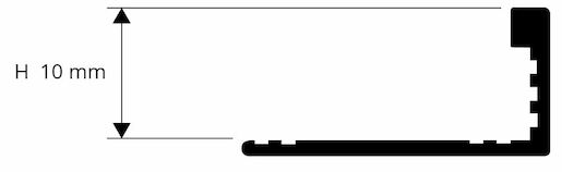 Lišta ukončovací Progress Profile L hliník elox černá, délka 270 cm, výška 10 mm, PTNE10