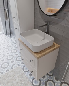 Koupelnová skříňka pod umyvadlo Salgar Renoir 60x58x46 cm bílá bavlna mat RENOIR60BM