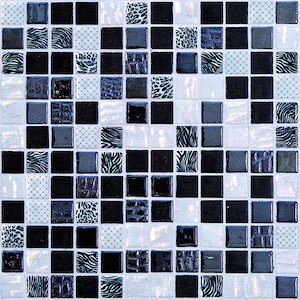 Skleněná mozaika Mosavit Safari negro 30x30 cm lesk SAFARINE