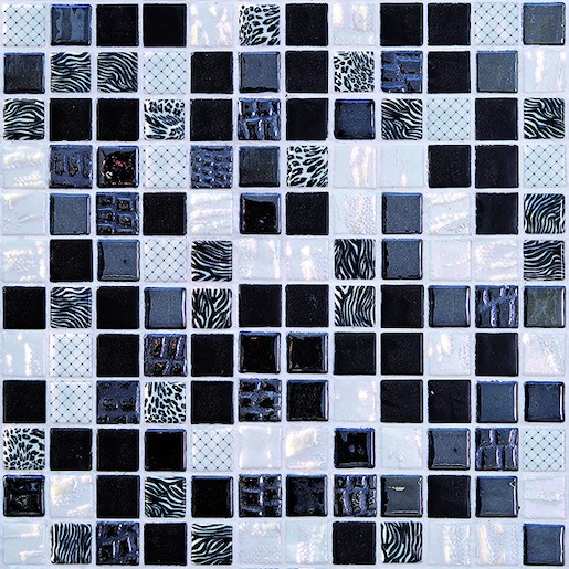 Skleněná mozaika Mosavit Safari negro 30x30 cm lesk SAFARINE